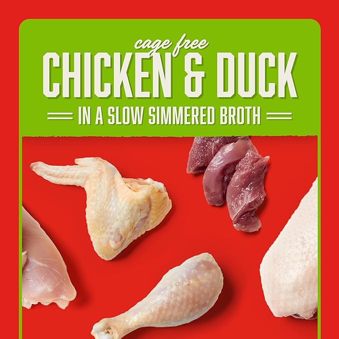 Stella & Chewy's Cage Free Chicken & Duck Shredrs - Premium Dog Food Pouches - Perfect for Picky Eaters- 12 Pack, 2.8oz Each