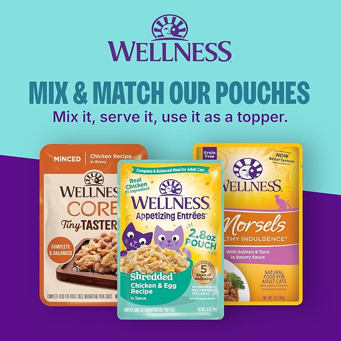 Wellness CORE Signature Selects Flaked Adult Wet Cat Food, Natural, Protein-Rich, Grain Free, 5.3 Ounce, 12 Pack (Skipjack Tuna & Wild Salmon)