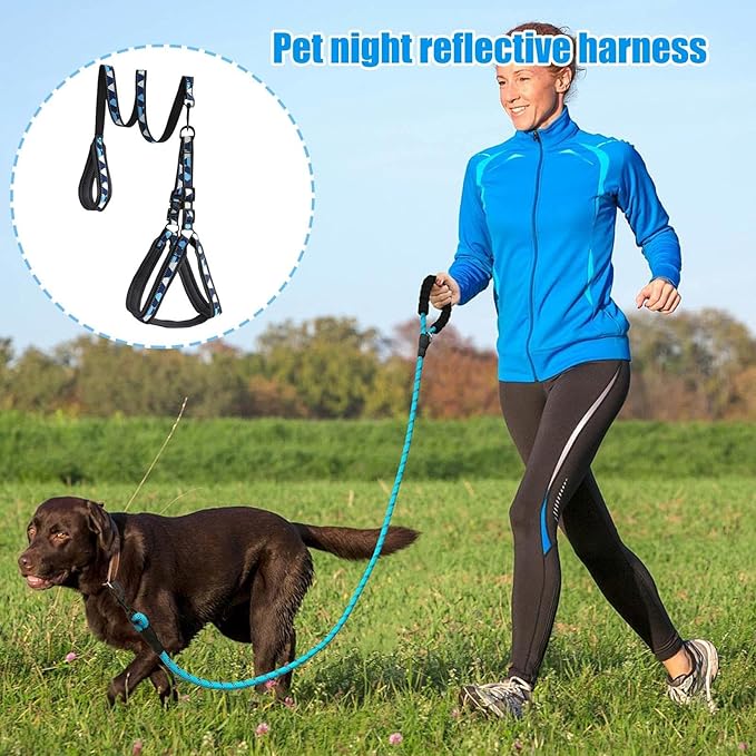 Dog Rope | Reflective Harness Pet Supplies,Heavy Duty Dog Rope - for Hiking Camping Running Trip Outdoor Travel Nighttime Walking