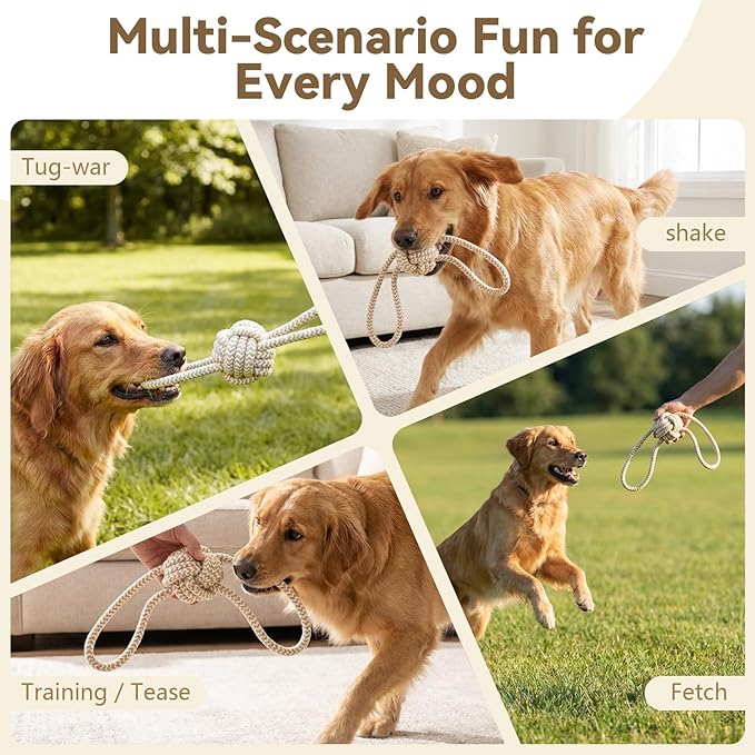 Puppy Chew Toys for Teething, Rope Toys for Dogs Training and Play, Durable Chew Rope for Small and Medium Breeds, M Size