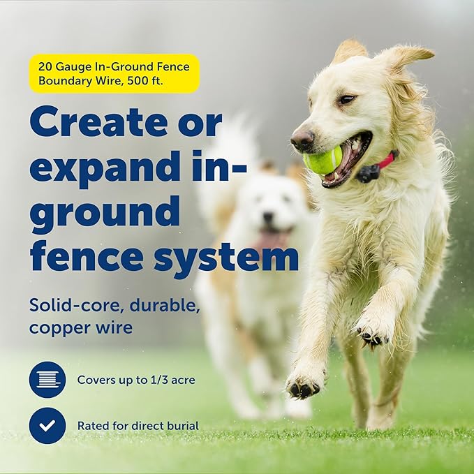 PetSafe Underground Dog Fence Wire (500 Foot) Create Your Boundary, Electric Dog Fence Wire (Yellow) - from The Parent Company of IFB