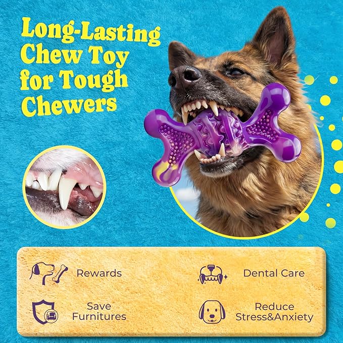 Dog Toys for Aggressive Chewers: Larger Size, Weighing 400g, 2 Pack Tough Dog Toy for Medium & Large Dogs Weighing 20-70 lbs, Indestructible Dog Chew Toys