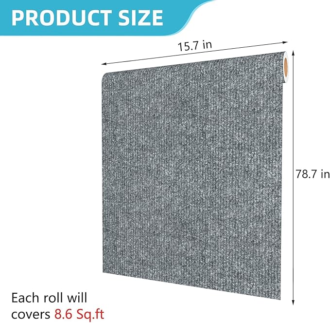 Decotalk Adhesive Couch Wall Corner Protection for Indoor Cats 15.7x78.7 Inch Light Grey Cat Wall Scratcher for Furniture Protector Light Grey Climbing Cat Scratcher Pad Carpet Mat, Easy to Use