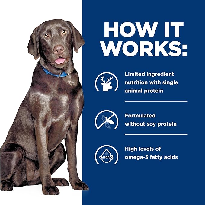Hill's Prescription Diet d/d Wet Dog Food, Potato & Venison Recipe, 13 oz. Cans, 12-Pack