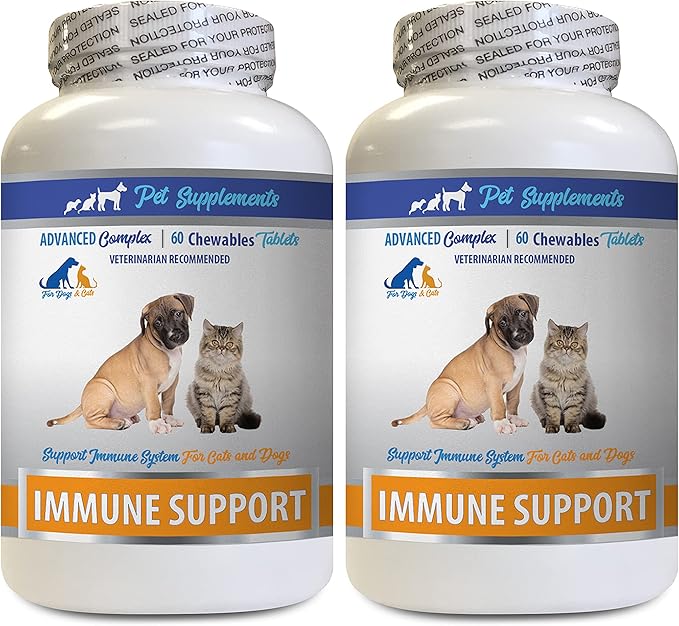 Cats Immune - PET Immune Support - for Dogs and Cats ONLY - Natural - VETS Choice - cat Immune Support - 120 Treats (2 Bottles)