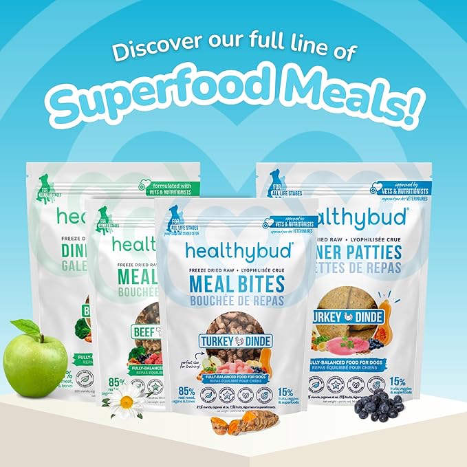 healthybud Raw Dog Food, Freeze Dried Beef Bites, Grain Free Puppy Food, Human Grade, High Protein, Dehydrated Real Meat Dog Treats & Toppers, 14.1 oz