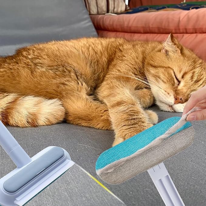 Pet Fur Removal Tool, Dog and Cat Hair Remover for Couch Carpet Furniture, 4 in 1 Multifunctional Pet Hair Removal Broom, Cleaning Brush for Window Tile, Reusable Washable (1 Pack)
