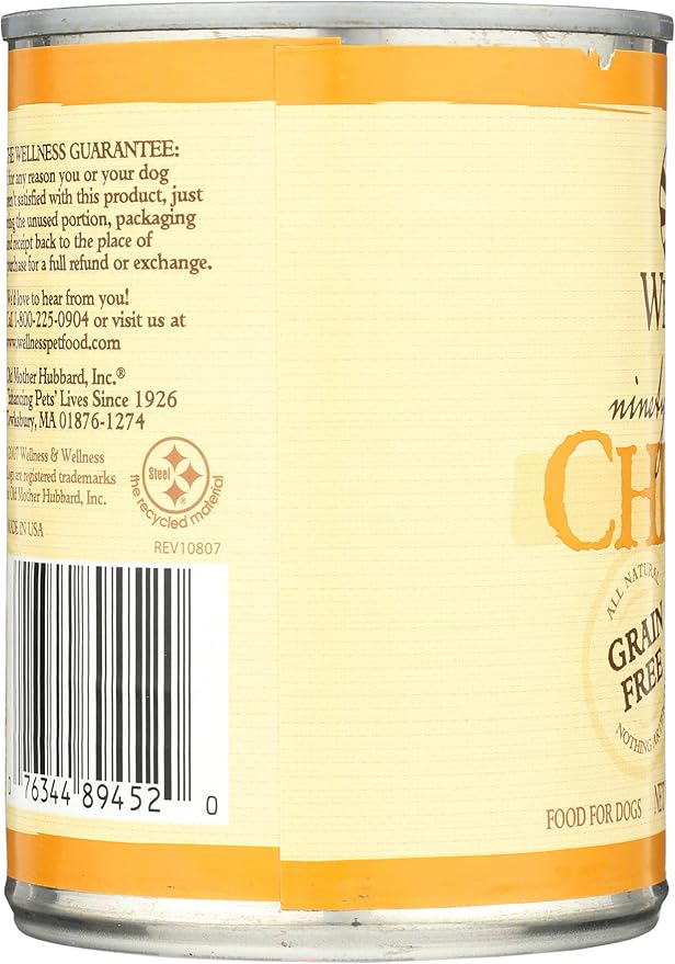 WELLNESS 95% Chicken Dog Food, 13.2 OZ