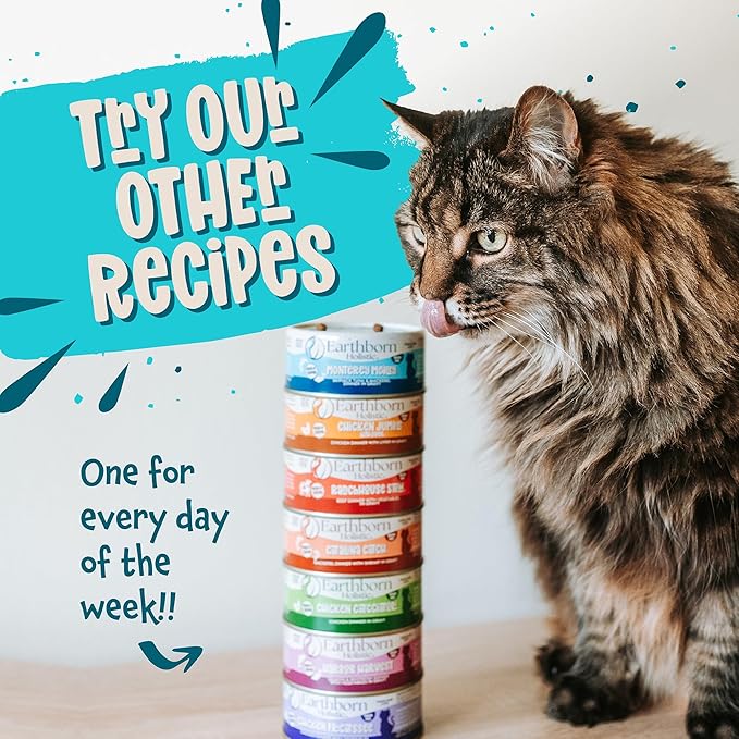 Earthborn Holistic Monterey Medley Skipjack Tuna and Grilled Mackerel Dinner Wet Cat Food, 3-Ounce Per Pacakge, 24-Pack