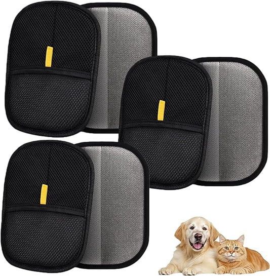 Skyflex Electrostatic Pet Hair Gloves for Indoor Cleaning Reusable Pet Hair Remover Tool for Clothing Couch Furniture Carpet Car Seat (6PCS)