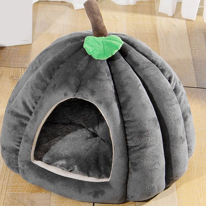 Peiiwdc Detachable Pet Bed Kitten Puppy Dog Cave Cartoon Pumpkin Pet Detachable Cushion Nest Supplies Cave Washable