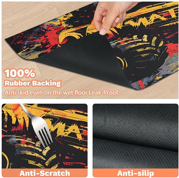 Cool Car Dog Food Mat for Floors Absorbent, Quick Dry Water Dispenser Mat for Food, Water, Pet Supplies 17" x 30",