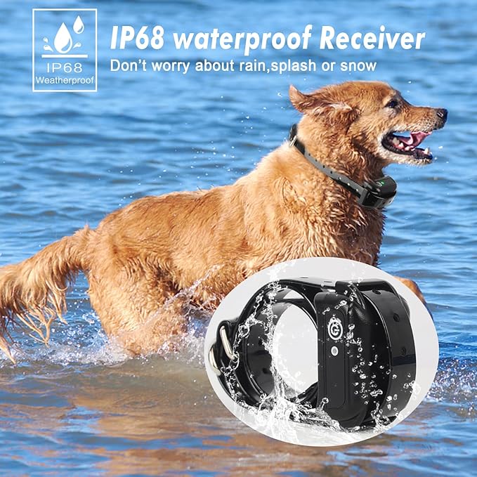 Wireless Dog Fence, Electric Dog Fence Pet Containment System with Remote Training Collar, Adjustable Range & Vibration Shock, Waterproof Receiver, Dog Boundary Container for All Dogs,for3dogs