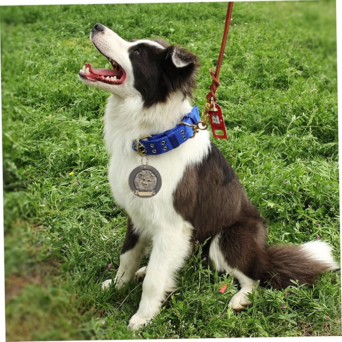 3pcs Vintage Bronze Dog Id Tags Retro Pet Pendent Decor for Pomeranian Dogs Pet Accessories Sturdy Engraved Collar Tags for Supplies