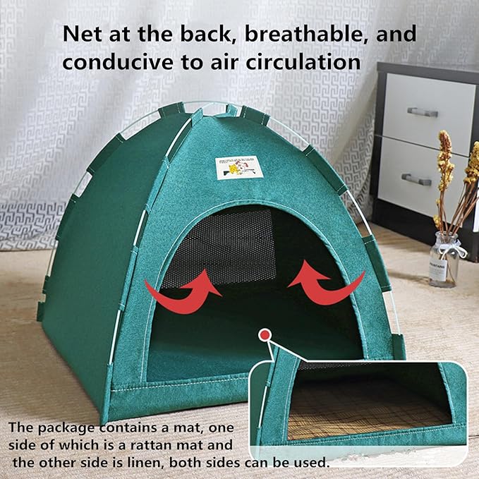 alfyng Cat Tent, Kitten Tent Cave Nest Bed, Portable Pet Cats Tents House for Little Dog, Folding House with Soft Mat for Small Animals All Seasons Indoor and Outdoor (14.2 x 14.2 x 11 INCH)