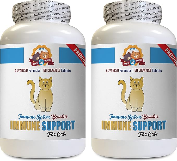 Allergy Supplements for Cats - Immune System Booster - CAT Treats - Premium Complex Blend - Powerful - Turmeric for Cats - 120 Treats (2 Bottle)