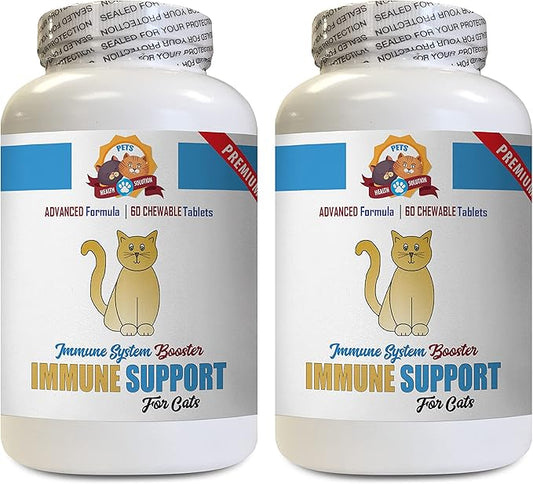 cat Immunity Supplements - Immune System Booster - CAT Treats - Premium Complex Blend - Powerful - Turmeric Cats - 120 Treats (2 Bottle)