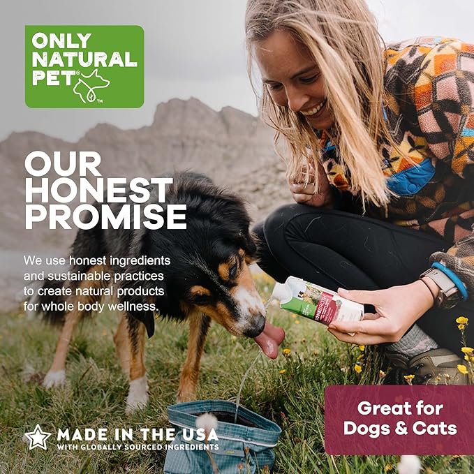 Only Natural Pet Bone Broth Beef Flavor Dog & Cat Meal Topper, 100% Human-Grade Slow-Simmered, Free-Range for Dry Food or to Hydrate Dehydrated Food - (2-Pack / 11.16 oz Each)