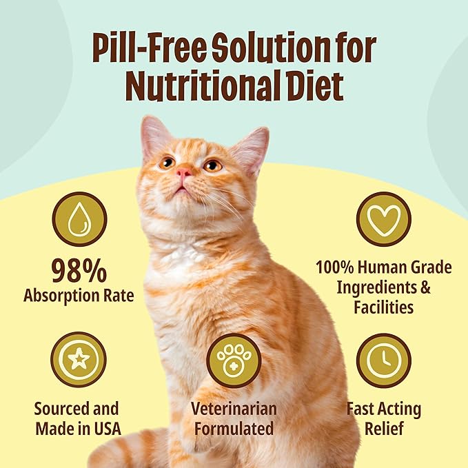 Licks Pill-Free Cat Multivitamin - Cat Supplement with Vitamin C, D, and Calcium - Multivitamin Pet Supplies - Gel Packets - 10 Use