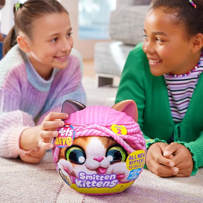 Pets Alive Smitten Kittens Series 2 (Ragdoll) by ZURU – Interactive Plush Cat Toy with 10 Sounds, Surprise Unboxing, Soft Collectible Pet for Ages 3+