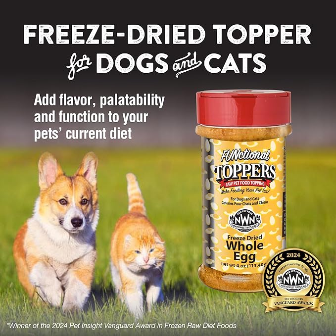 Northwest Naturals Freeze-Dried Whole Chicken Egg Functional Topper - for Dogs & Cats - Healthy, 1 Ingredient, Human Grade Ingredients, All Natural, Proudly Made in USA, 4 Oz (Pack of 1)