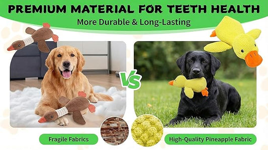 Paw-FECT Piece Plush Calming Duck Dog Toy, with Quacking Sound, Emotional Support Soft Chew Toy, Great for All Breed of Dogs