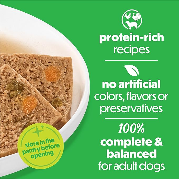 Purina Beneful Freshly Prepared Classics Wet Dog Food Variety Pack with Chicken Dinner, with Turkey or with Lamb - 9.5 oz Carton (Pack of 6)