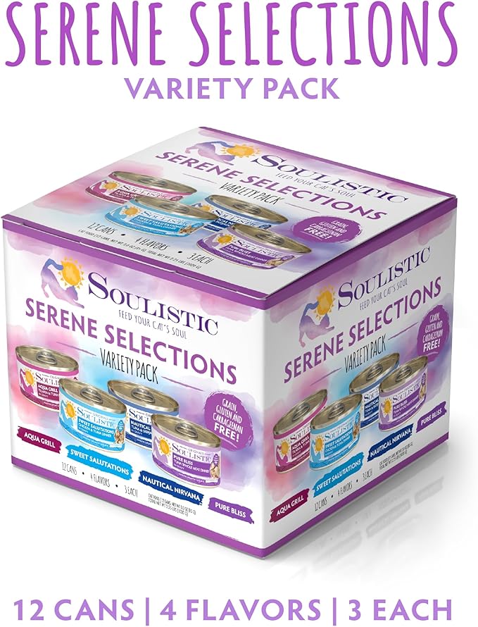 Soulistic Originals, Serene Selections Variety Pack, 3oz Can, Pack of 12