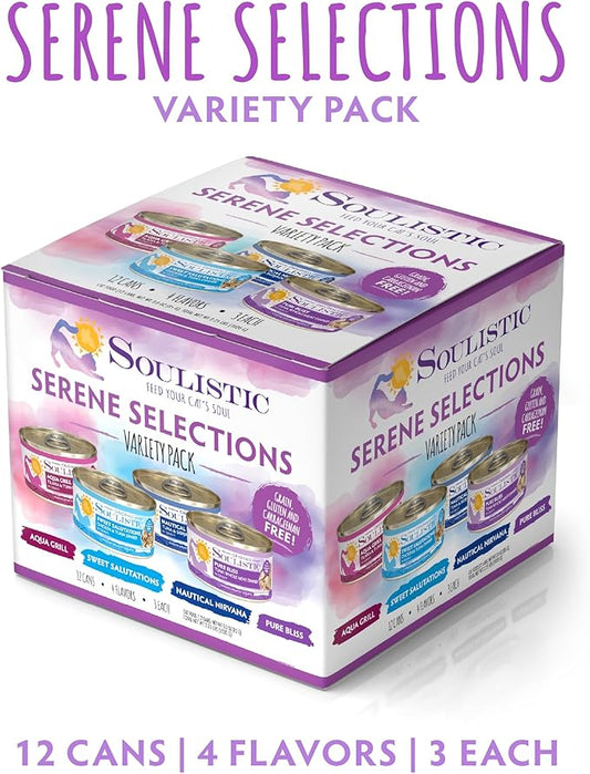 Soulistic Originals, Serene Selections Variety Pack, 3oz Can, Pack of 12