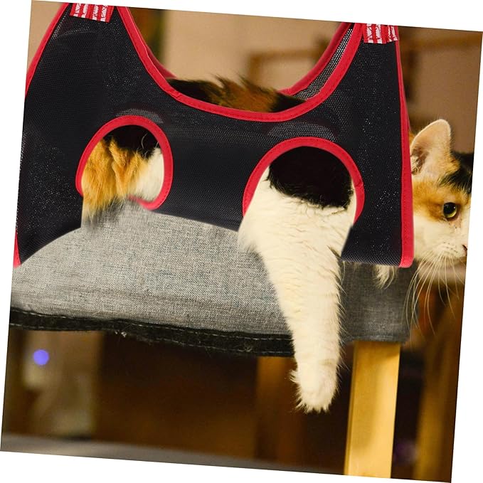 Yardwe PET Nail Trimming Hammock for Cats and Dogs Breathable Grooming Sling for Nail Clipping Comfortable and Foldable PET Support Harness for Dog and Cat Grooming