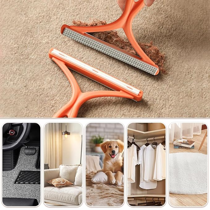 Pet Hair Remover – Double-Sided Reusable Lint Brush for Easy Removal of Pet Hair, Fur & Debris from Furniture, Clothes, and Carpets