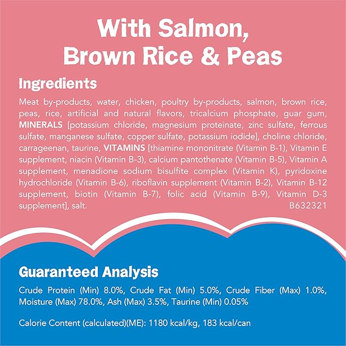 Purina Friskies Wet Cat Food Pate Ocean Favorites With Natural Salmon, Brown Rice and Peas - (Pack of 24) 5.5 oz. Cans