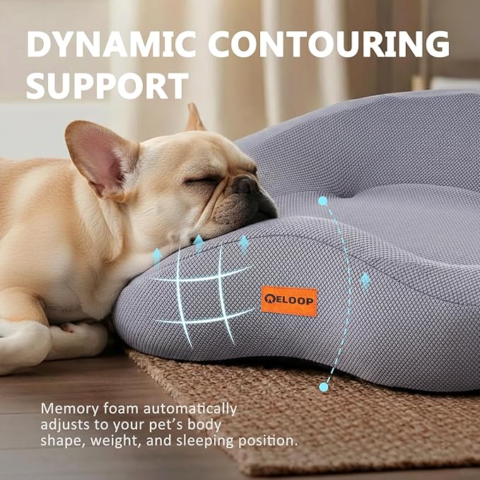Talc-Free Memory Foam Orthopedic Dog Bed Pet Sofa - Washable Large Water Resistant Dog Cat Couch Sofa, Gray