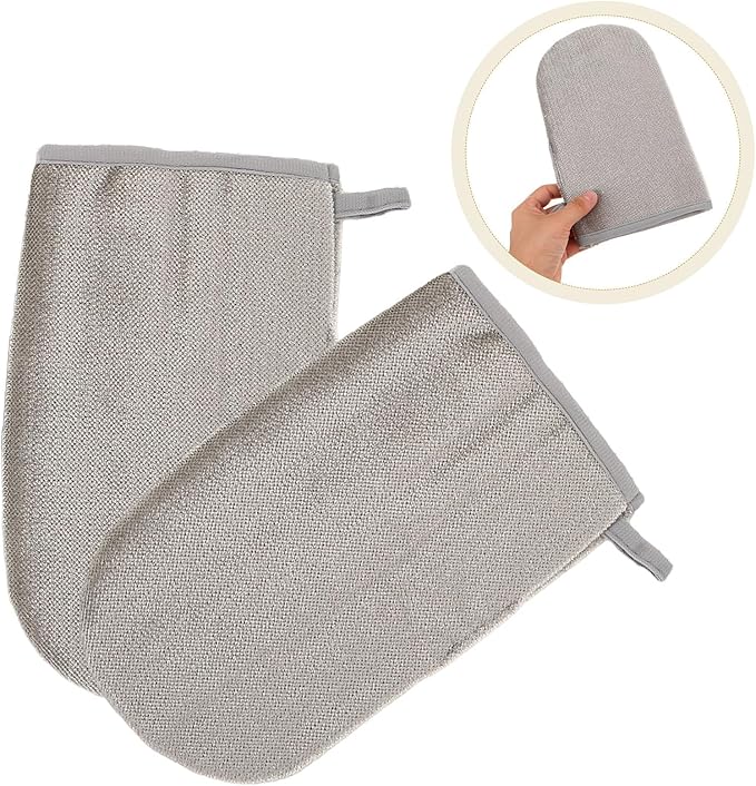 2Pcs Electrostatic Pet Hair Removal Gloves Double-Sided Grooming Mitts for Cats and Dogs Reusable Hair Remover for Clothing Couch Carpet and Curtains