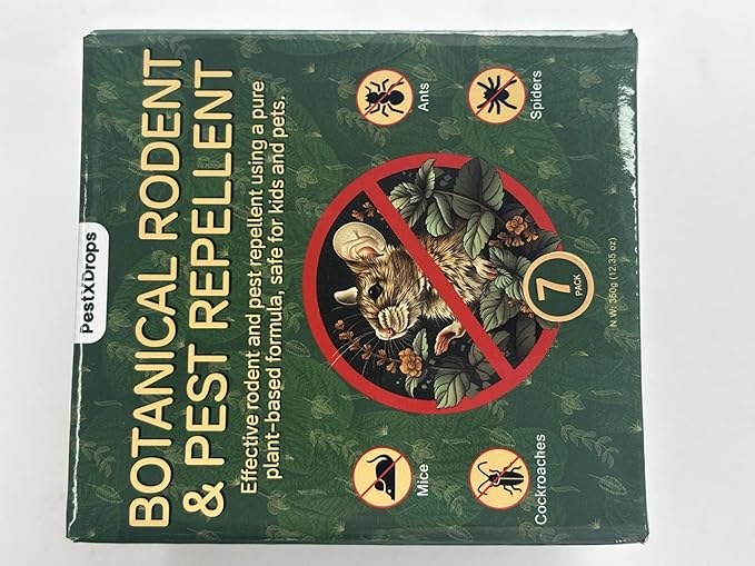 Mice Rats Repellent 7 Pack, Peppermint Oil Moth Balls for Mouse Rodent Deterrent, Natural Pest Control Balls for Squirrels,Mole, Skunk, Safe for Humans & Pets, Indoor and Outdoor Use