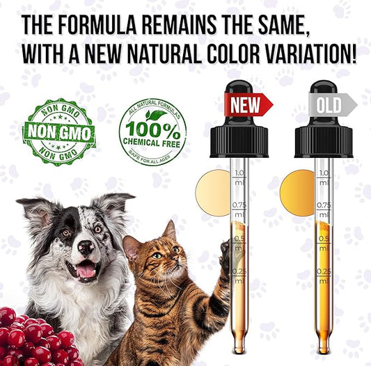 Liquid Multivitamin for Dogs with Glucosamine – Help with Allergies & UTIs – Dog Vitamins and Supplements – Cat Multivitamin for Hips & Joints – B, C & D3 for Coat Shining & Digestion – 2 oz