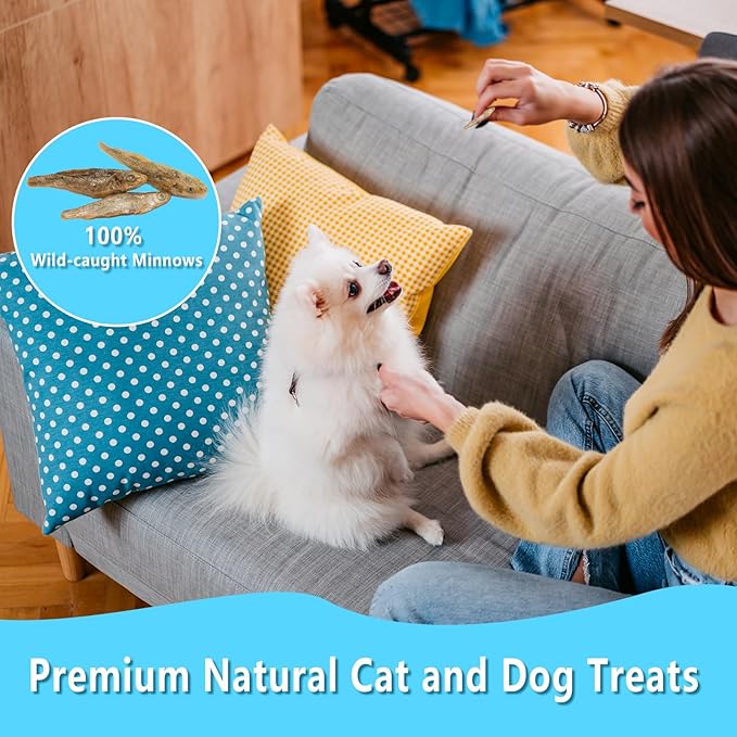 Minnows - 4 oz Freeze Dried Minnows for Cats & Dogs - 100% Natural Premium Cat Treat, Dog Treat (4 oz)