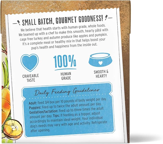 The Honest Kitchen Human Grade Butcher Block Pâté: Turkey & Autumn Veggies Wet Dog Food, 10.5 oz (Pack of 6)