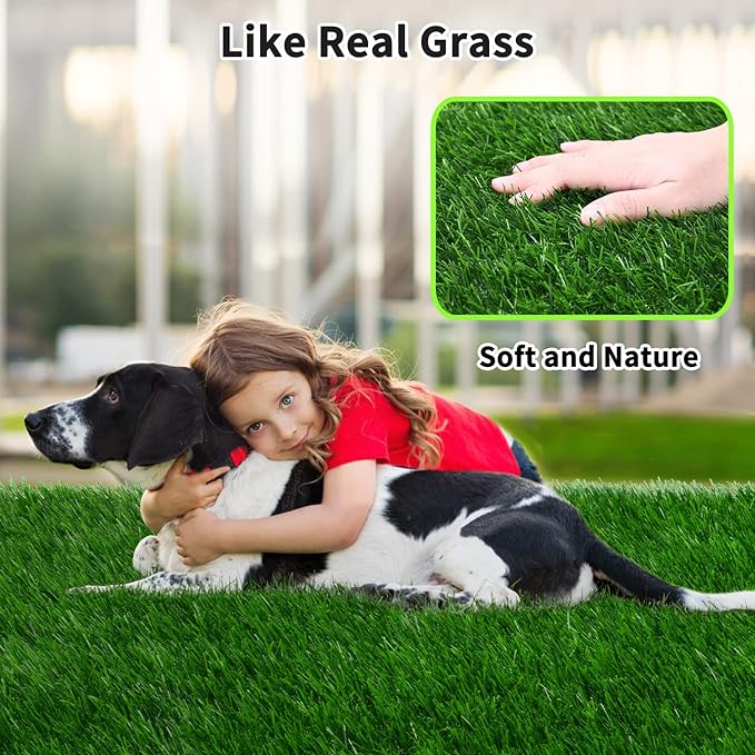Grass Pad for Dogs 32 x 48 inches, Strong Absorbency Soft Artificial Grass for Pets Potty Training, Easy to Clean Fake Grass for Dog Indoor Outdoor Use (1 Pack)