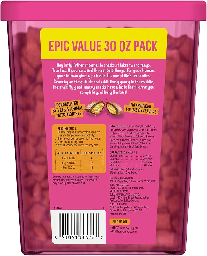 Bonkers Bites CAT Treats PAW Lickin Chicken 30 OZ
