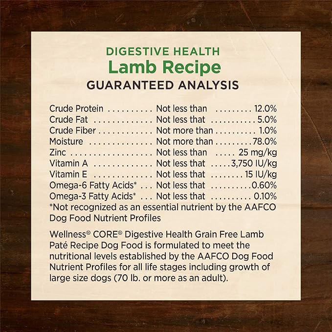 Wellness CORE Digestive Health Lamb Grain Free Wet Dog Food, 13 Ounce Can (Pack of 12)