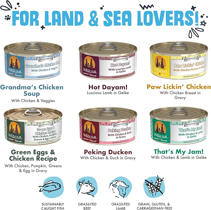 Weruva Classic Dog Food, Feliz Navidog Variety Pack, 5.5oz Can (Pack of 12)