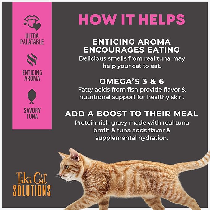 Tiki Cat Solutions Topper, Fussy, Tuna Recipe in Broth, 1.5 oz. Pouch (12 Count)