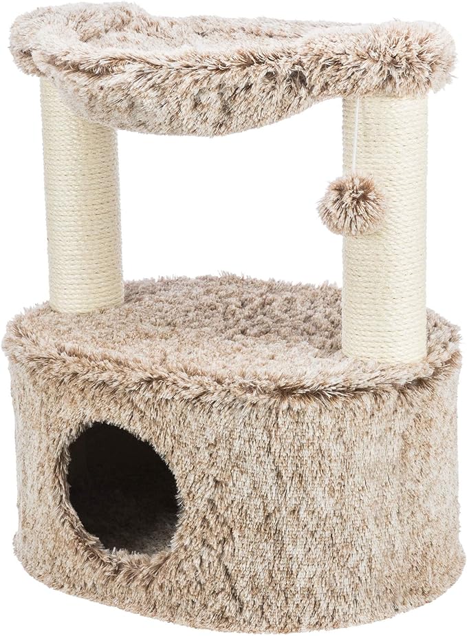 TRIXIE Gerado Cat Tree with Hammock, Condo, Scratching Post, Cat Toy