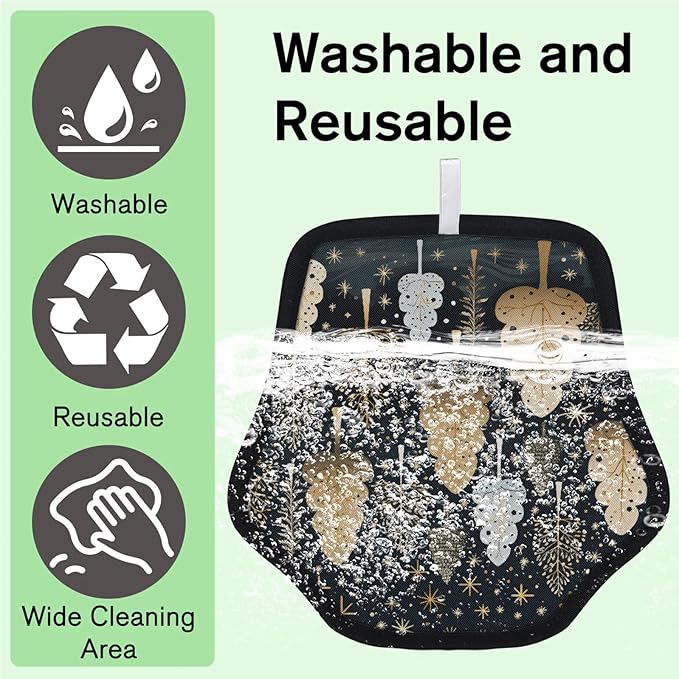 Reusable Pet Hair Removal Glove Trees Theme Magic Brush for Cat & Dog Hair Remover for Car, Sofa, Bedding, Clothes - 9x9 Mitt Washable