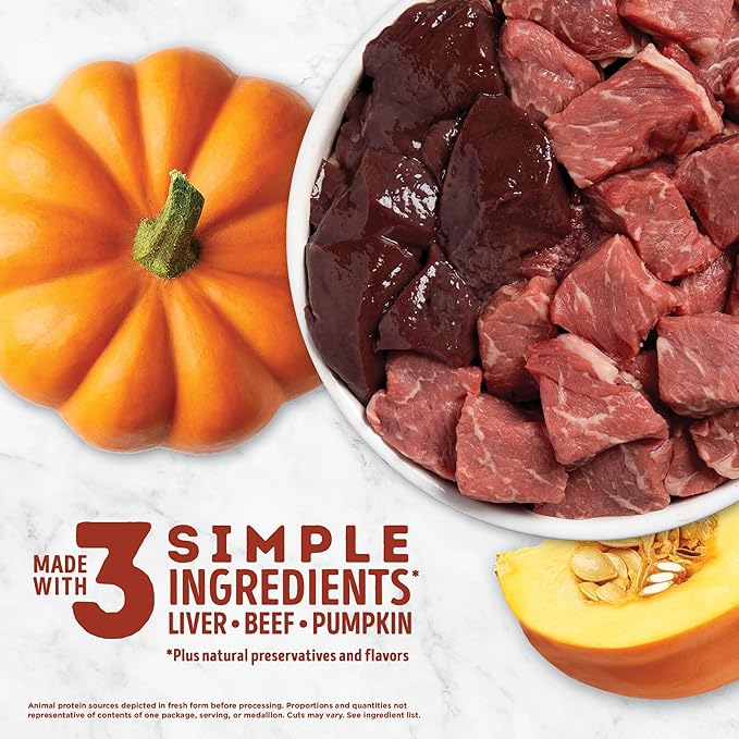 ACANA Singles Grain Free Dog Treats Limited Ingredients & Freeze-Dried Beef & Pumpkin 3.25oz Bag