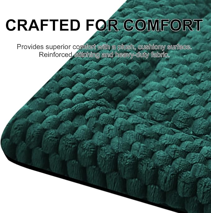 Dog Bed Mat,Reversible & Ultra Soft Kennel Pad-Machine Washable Pet Bed for Dogs & Cats-All-Weather Crate Liner for Crates,Carriers & Travel (Dark Green, 24" L x 18" W x 1.5" Th)
