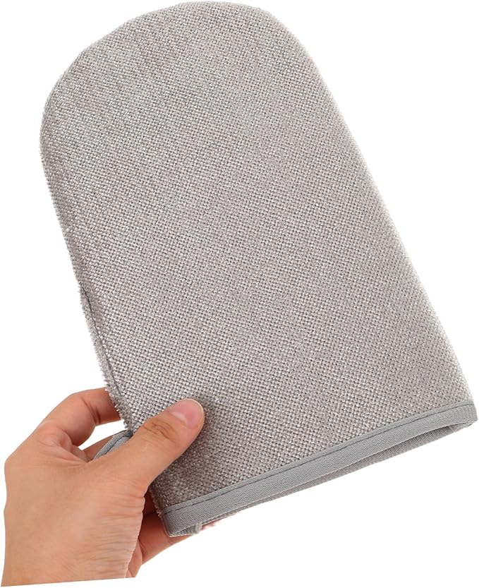 POPETPOP 2pcs Double-Sided Electrostatic Pet Hair Removal Gloves for Cats and Dogs Comfortable Grooming Mitts for Furniture Clothing Carpet Couch Car Interior Hair Remover