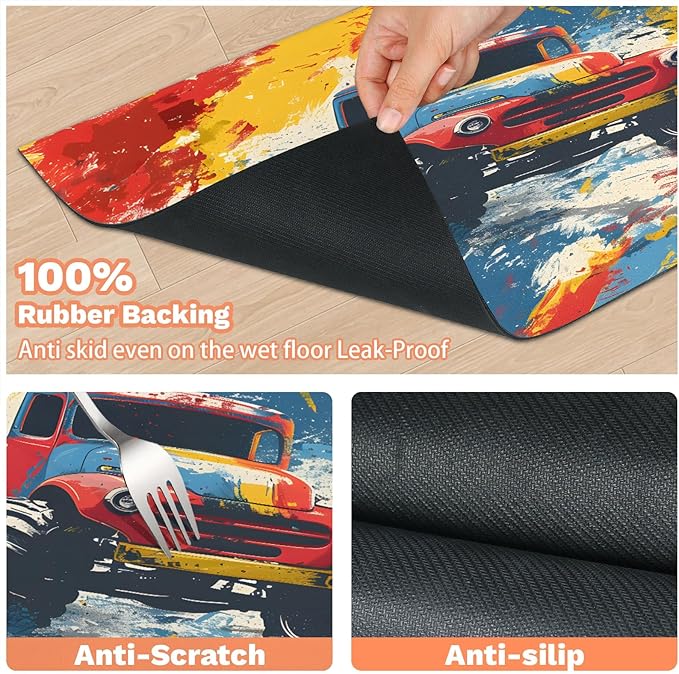 Off-Road Vehicle Dog Food Mat for Floors Absorbent, Quick Dry Water Dispenser Mat for Food, Water, Pet Supplies 16" x 24",