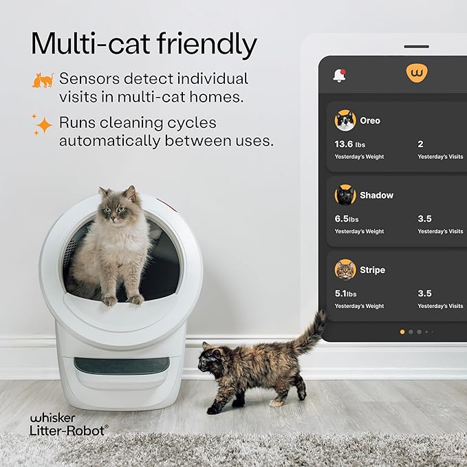 Litter-Robot 4 Supply & Accessory Bundle by Whisker, White- Automatic Self-Cleaning Cat Litter Box, Includes Litter-Robot 4, Ramp, Mat, 3 OdorTrap Packs, 10 Liners, 30 Wipes, & 2 Carbon Filters